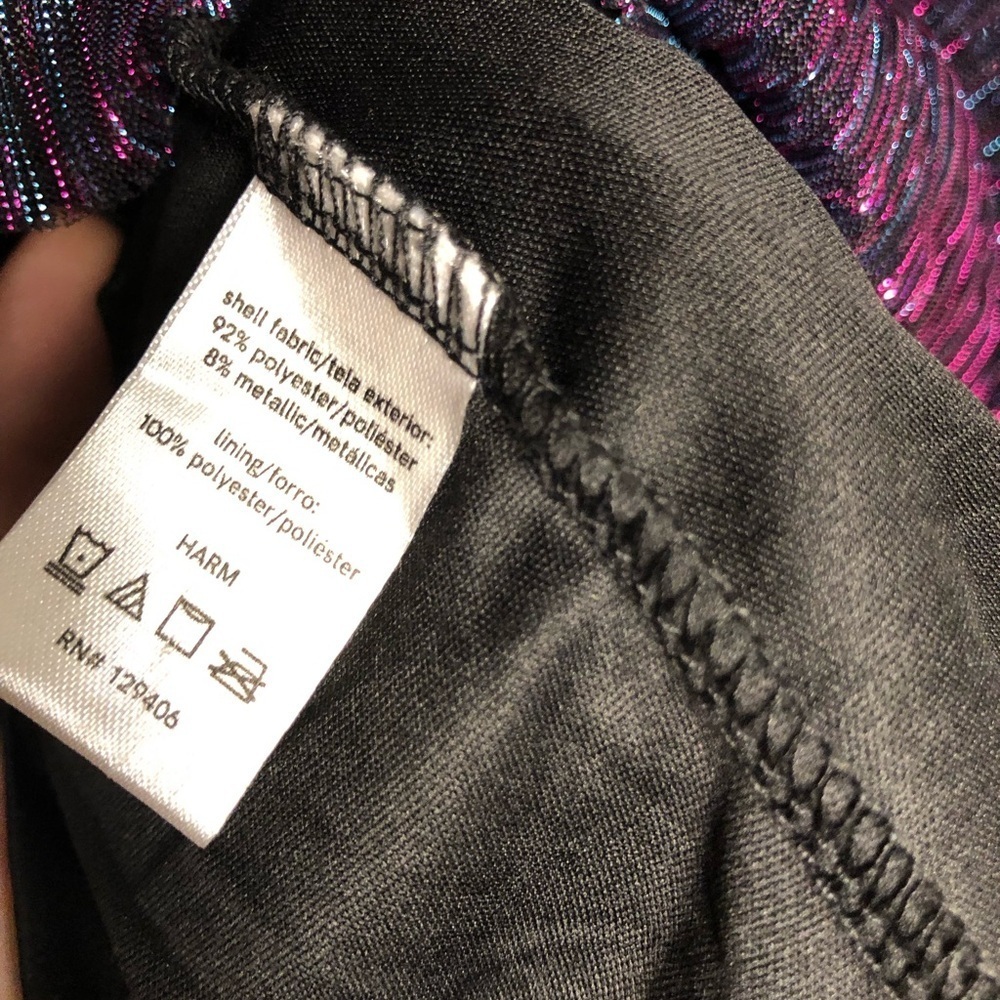 VENUS Shimmering Black and Purple Sleeveless Blouse NWOT size Large - Picture 11 of 12